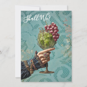 *~* A101 Cocktail FOTO Ornamenterad 25 MOGNINGSF Inbjudningar