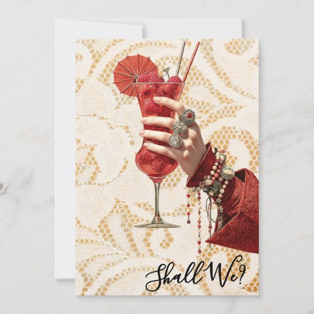 *~* A101 Elegant Cocktail FOTO 4 SENTERUNGARNA Inbjudningar (Framsida)