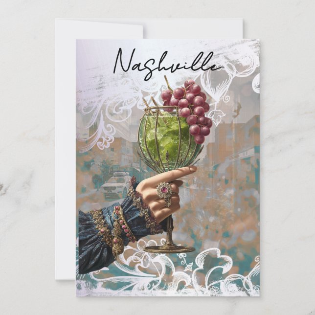 *~* A101 FOTO 25 Cocktail Nashville MÖHIPPA Inbjudningar (Framsida)