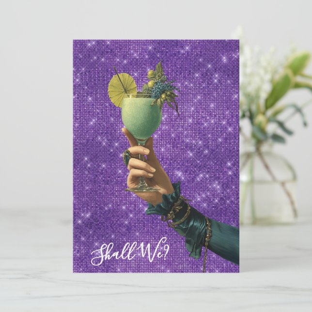 *~* A101 FOTO 2  Utsmyckad Cocktail   Möhippa I Inbjudningar (Stående Fram)