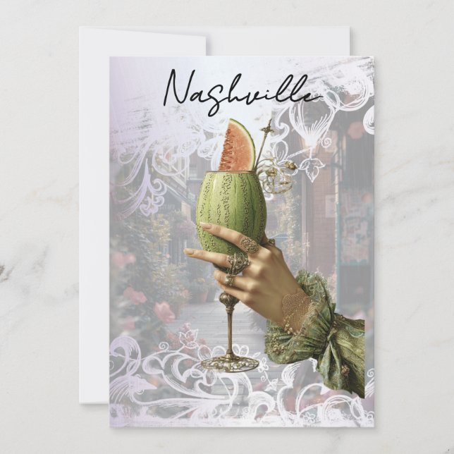 *~* A101 FOTO 4 Cocktail Nashville MÖHIPPA Inbjudningar (Framsida)