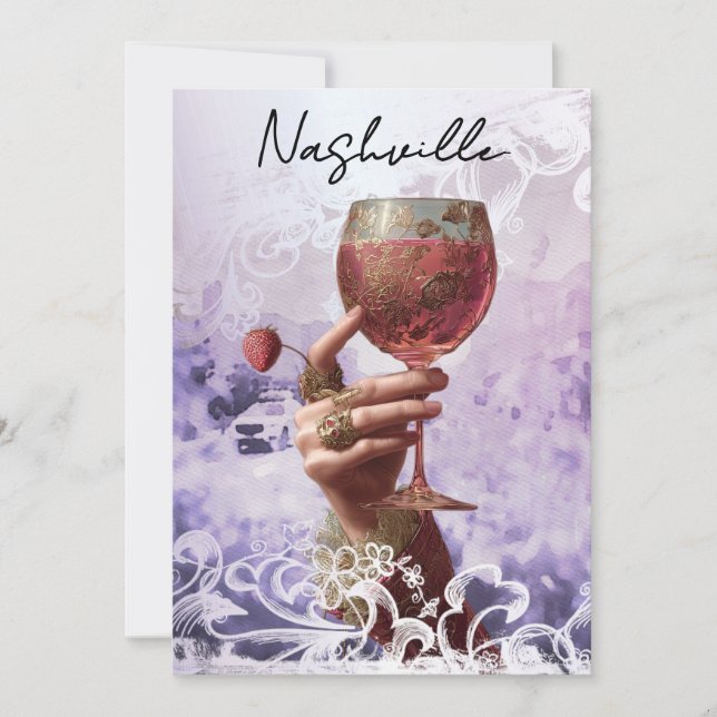 *~* A101 FOTO Cocktail 30  Nashville SÖNDAGSFEST Inbjudningar (Framsida)