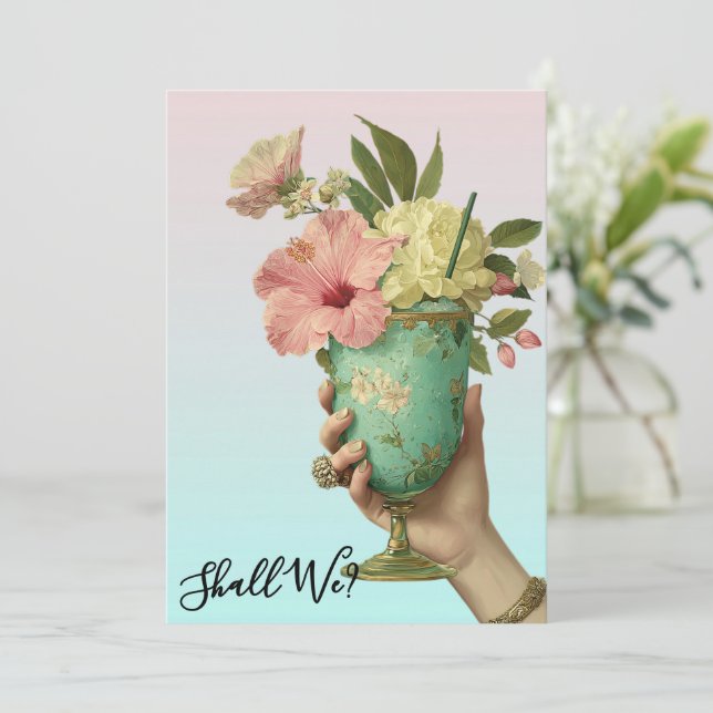 *~* A101 FOTO OmbreCocktail 10 MOGNA KVINNOR Inbjudningar (Stående Fram)