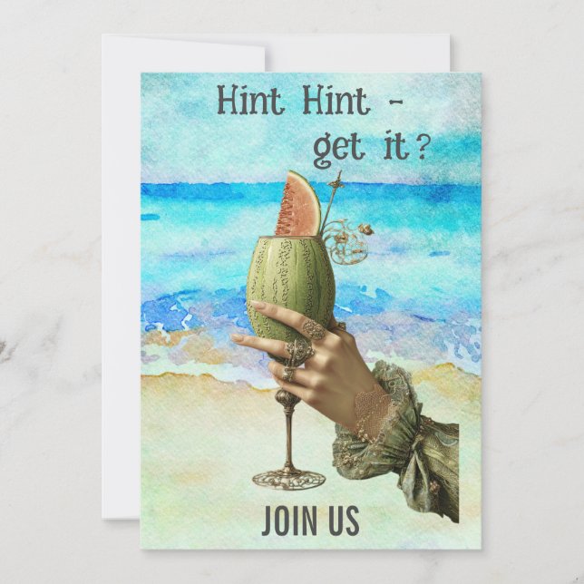 *~*  A101 OGIFTA FLIKAN  Strandcocktail 4 FOTO Inbjudningar (Framsida)