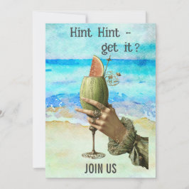 *~* A101 OGIFTAKVINNA  Strandcocktail 4 FOTO Inbjudningar