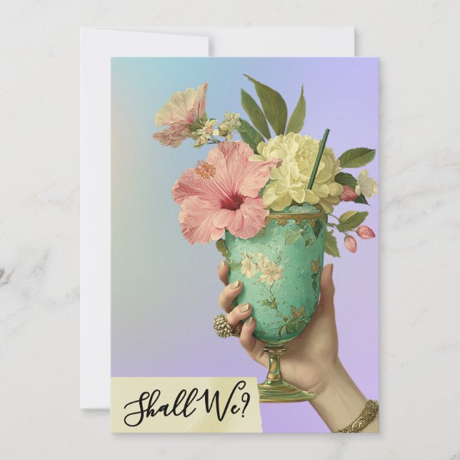 *~* A101 PHOTO 10 Ornate Cocktail BACHELORETTE Inbjudningar (Framsida)