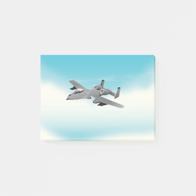 A10 Militär illustration av Flygplan Post-it Block (Framsida)
