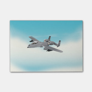 A10 Militär illustration av Flygplan Post-it Block