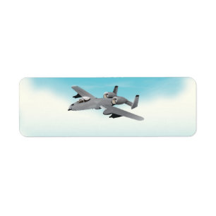 A10 Militär illustration av Flygplan Returadress Etikett