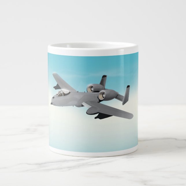 A10 militärflygplansillustration jumbo mugg (Framsidan)