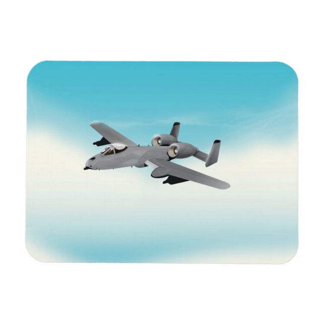 A10 militärflygplansillustration magnet (Horisontell)
