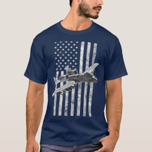 A10 Thunderbolt II American Flagga A10 Warthog T Shirt