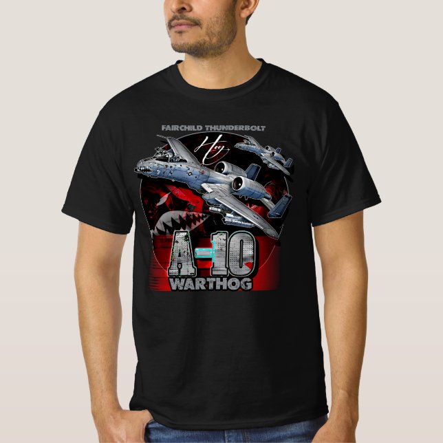 A10 Warthog Fairchild Thunderbolt USAF Fighter Luf T Shirt (Framsida)