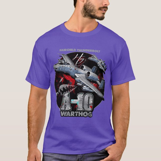 A10 Warthog Fairchildhunderbolt USAF stridsflygpla T Shirt (Framsida)