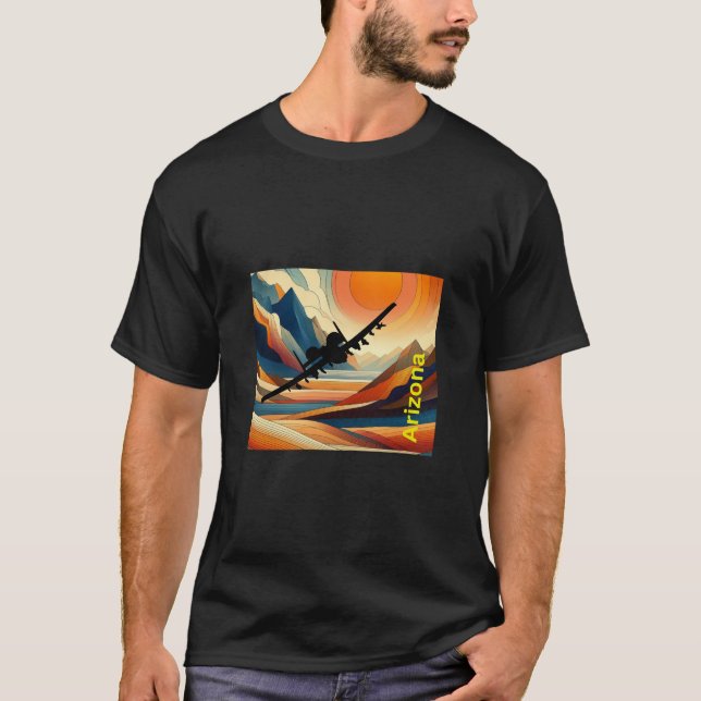 A10 Warthog Over Arizona T Shirt (Framsida)
