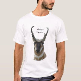 A19 Pronghorn Antelope Mörk Ansikte Buck Head Shot Tee
