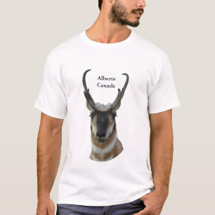 A19 Pronghorn Antelope Mörk Ansikte Buck Head Shot Tee