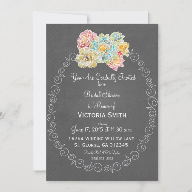 A1 Best Chalkboard-motsvarande Möhippa - Inbjudningar (Framsida)