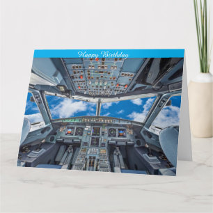 A320 Födelsedagskort i cockpit Kort