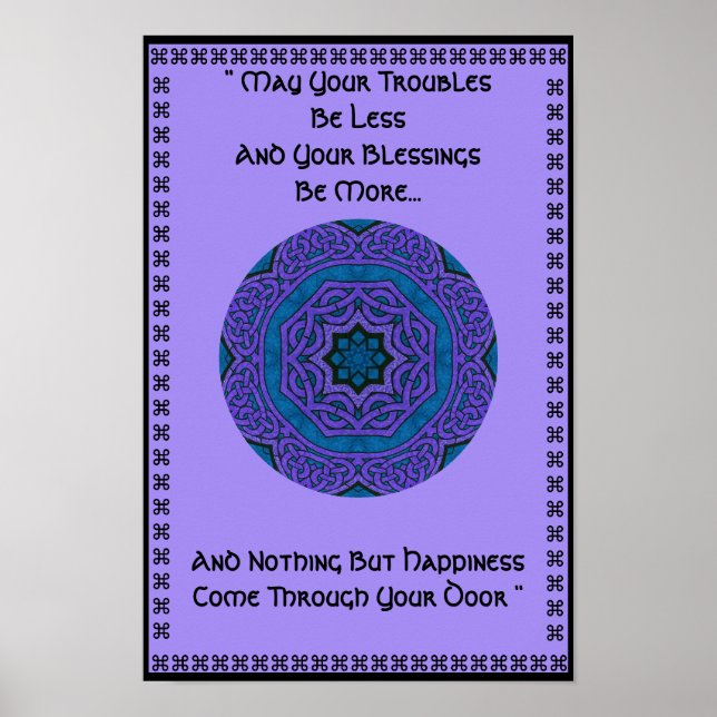 A37 Celtic Knot Kaleidoscopic Mandala.6 Poster (Framsidan)