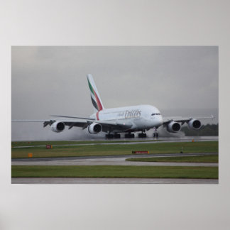 A380 Landning i Manchester Poster