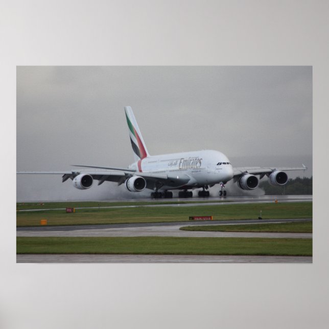 A380 Landning i Manchester Poster (Framsidan)