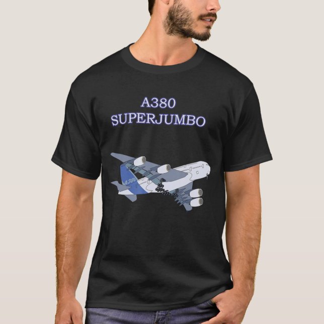 A380 Toppen Jumbo Airplane Vuxen Kids Children Pla T Shirt (Framsida)