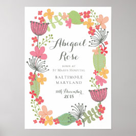 A3 Nyfödd bebis Birkelungsannonsen Keepsaké Poster