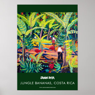 A3 poster av John Dyer. Jungle Bananas, Costa Rica