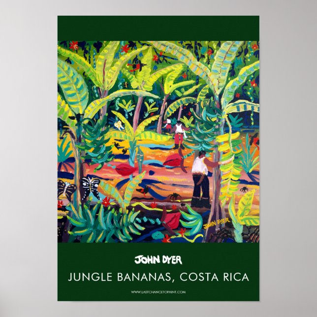 A3 poster av John Dyer. Jungle Bananas, Costa Rica (Framsidan)