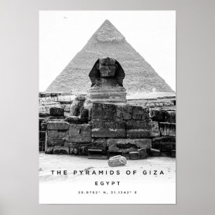 A3 Pyramider av Giza-Egyptenens koordinater Poster