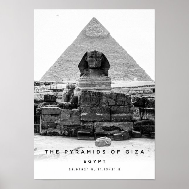A3 Pyramider av Giza-Egyptenens koordinater Poster (Framsidan)