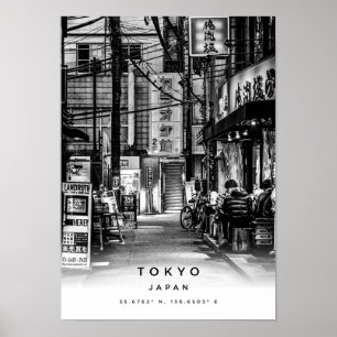A3 Tokyo Japan-koordinater Poster