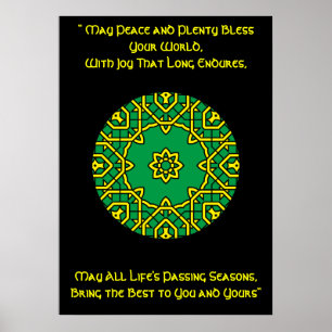 A42 Celtic Kaleidoscopic Mandala- Irish Bluting.6 Poster