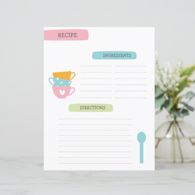 A4 Recipe Template (Stående Fram)