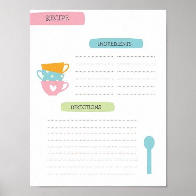 A4 Recipe Template (Instant Download) Poster (Framsidan)