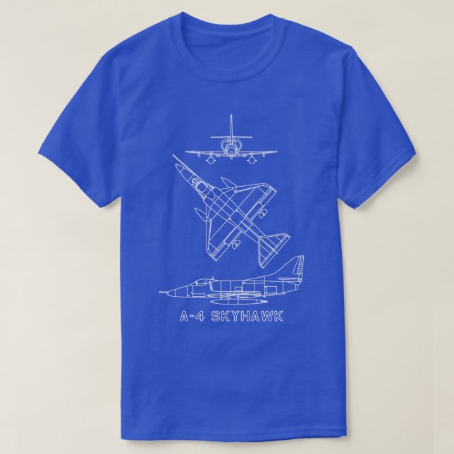 A4 Skyhawk American 1950-talet Jet Fighter Flygpla T Shirt (Design framsida)