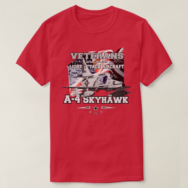 A4 Skyhawk light Attack-flygplan T Shirt (Design framsida)
