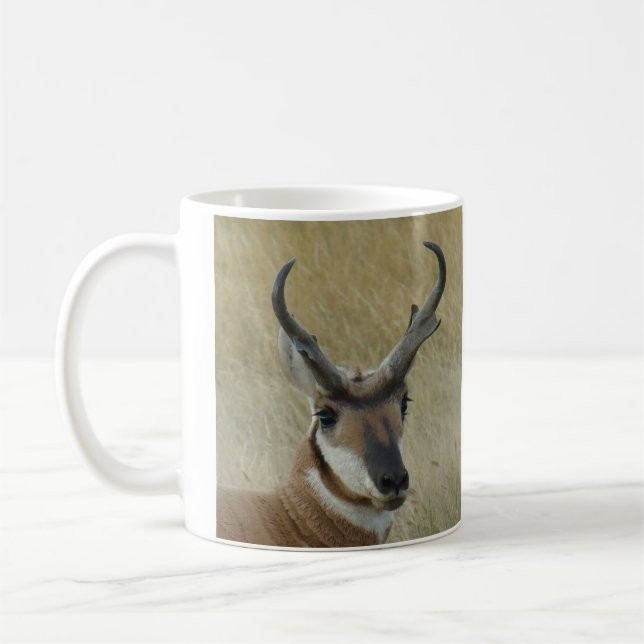 A5 Gaffel Antilop Stor Bocks Huvud Skott Kaffemugg (Vänster)