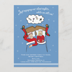 A6 Meddelande om Gravid av julkort - Blonde Inbjudningar