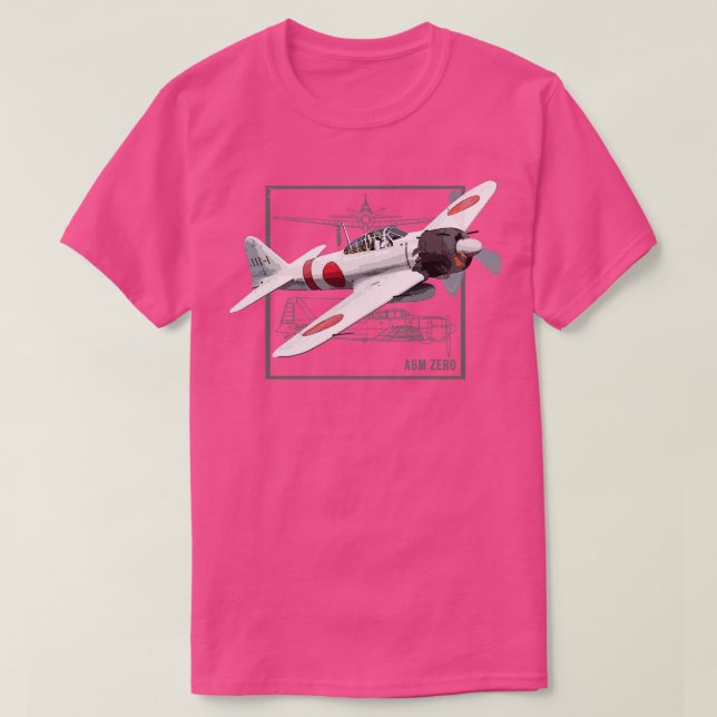 A6M Zero Japanskt WW2 Fighter Flygplan T Shirt (Design framsida)