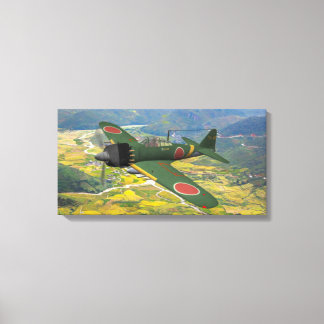 A6M Zero under flygning Canvastryck