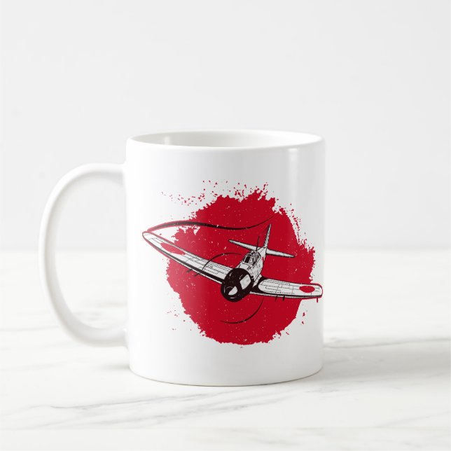 A6M Zero | World War 2 Japanese Plane Retr Kaffemugg (Vänster)