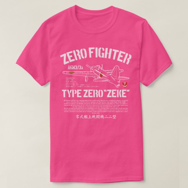 A6M Zero Zeke Imperial Japanskt Nay Luft Service F T Shirt (Design framsida)