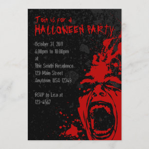 A7 Blodiga Skrik Halloween-inbjudningar Inbjudningar