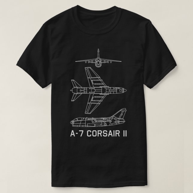 A7 Corsair II Blått i Flygplan T Shirt (Design framsida)