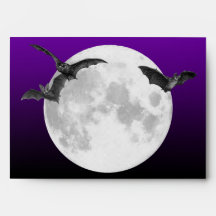 A7 Full Moon med inbjudningskuvert för Fladdermöss