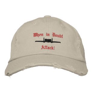 A-10 Attack Golf Hat W/Call-signal på baksidan Broderad Keps