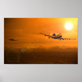 A-10 Desert Sunset Poster