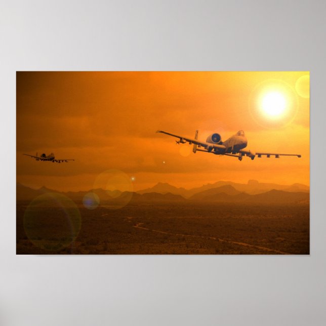 A-10 Desert Sunset Poster (Framsidan)
